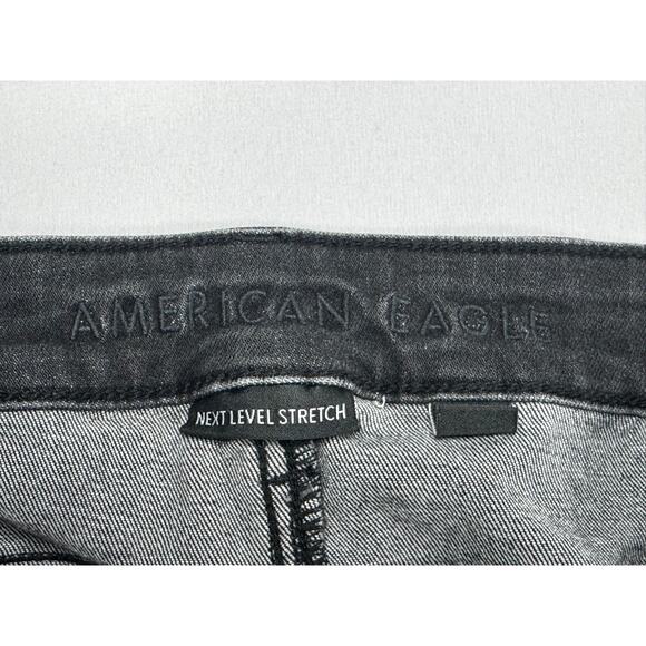 American Eagle Women's Kick Boot Crop Black Denim Jeans - Size 14 Short (34x24) - Picture 4 of 6